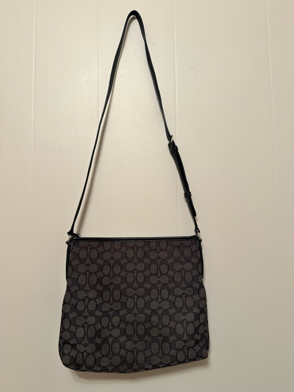 Coach Signature File Crossbody Bag - Black Smoke / Black Canvas F29210 - Picture 3 of 5